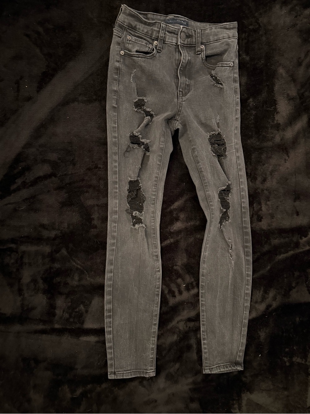 Aeropostale Black Distressed Skinny Jeans